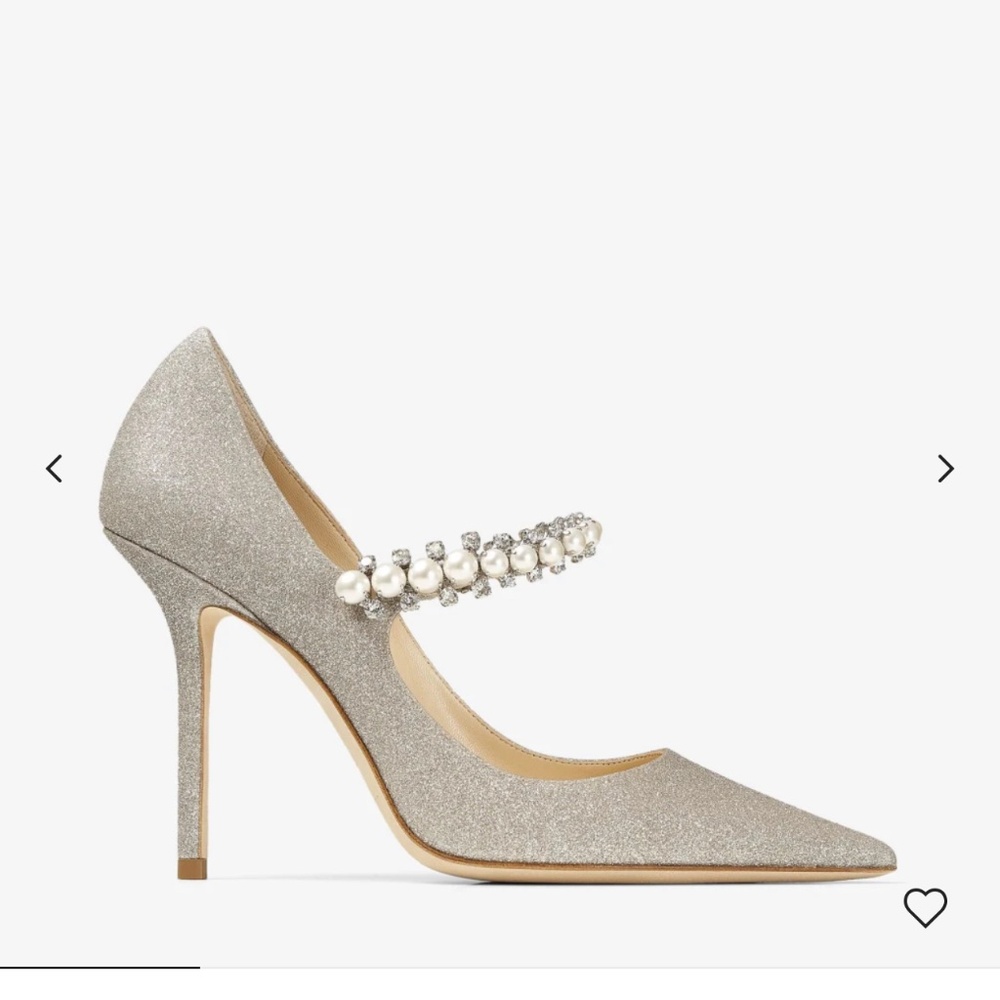 Jimmy Choo Bailey 100 Platinum Ice Wedding Cocktail Heels